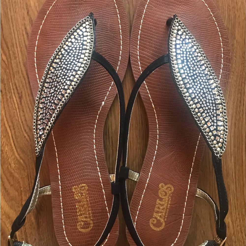 Carlos Santana Laverne Black Sandals